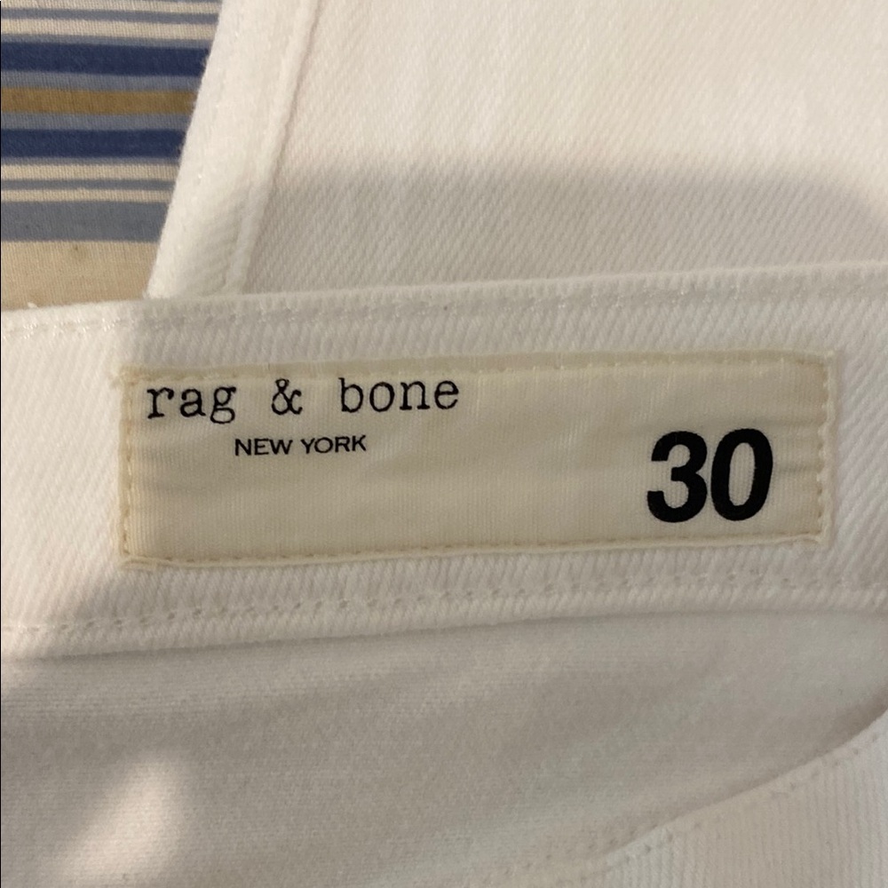 Rag & Bone White Straight Leg Jeans - Picture 5 of 9